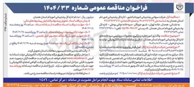 تصویر کوچک آگهی واگذاری امور تخلیه و بارگیری محمولات پروتئینی سردخانه