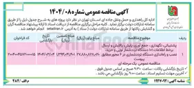 تصویر کوچک آگهی پشتیبانی نگهداری ، جمع آوری ، پایش پالایش و ارسال برخط اطلاعات ۱۰۱ دستگاه تردد شمار لوپی و خرید نصب و راه اندازی دستگاه تردد شماری در ۶ محور 