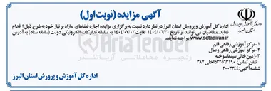 تصویر کوچک آگهی اجاره فضاهای مازاد