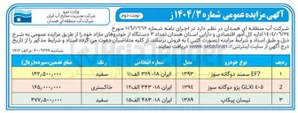 تصویر کوچک آگهی فروش تعداد ۳ دستگاه از خودروهای مازاد 