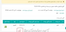 تصویر کوچک آگهی آگهی فراخوان مناقصه عمومی دو مرحله ای تقاضای PJS-4041410
