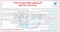 تصویر کوچک آگهی اجرای ۱۳۰۰ متر خط آبرسانی زون حصار با قطر ۶۰۰ میلی متر 