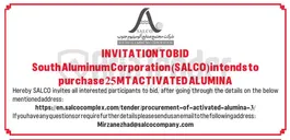 تصویر کوچک آگهی to Corporation(SALCO)intends ALUMINA 25MTACTIVATED purchase