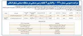 تصویر کوچک آگهی  واگذاری ۲ قطعه زمین صنعتی