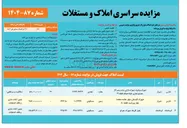 تصویر کوچک آگهی مزایده سراسری املاک و مستغلات 
