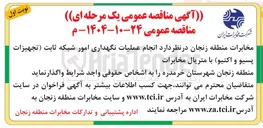 تصویر کوچک آگهی انجام عملیات نگهداری امور شبکه ثابت تجهیزات پسیو و اکتیو با متریال مخابرات
