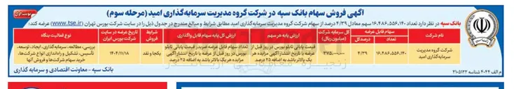 تصویر کوچک آگهی فروش سهام