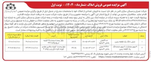 تصویر کوچک آگهی سهم مشاع از ۱۱ سهم ششدانگ یک قطعه زمین 
