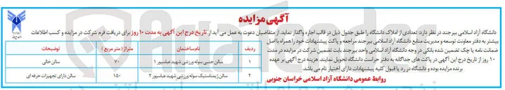 تصویر کوچک آگهی سالن ژیمناستیک سوله ورزشی 