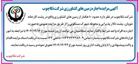 تصویر کوچک آگهی  حدود ۱۰ هکتار از زمین های کشاورزی 