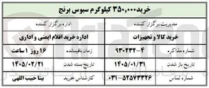 تصویر کوچک آگهی خرید ۳۵۰,۰۰۰ کیلوگرم سبوس برنج 