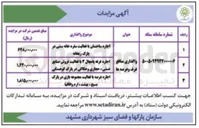 تصویر کوچک آگهی واگذاری منافع غرف و عرصه ها 