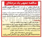 تصویر کوچک آگهی خرید ۵۰۰ دستگاه دوربین نظارتی مدار بسته