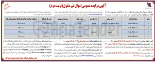 تصویر کوچک آگهی واگذاری حق بهره برداری یک قطعه زمین خدماتی 