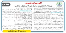 تصویر کوچک آگهی حق انتفاع واحدهای تجاری غرفه های پارک ملت (مرحله دوم)