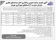 تصویر کوچک آگهی واگذاری اجاره واحدهای تجاری