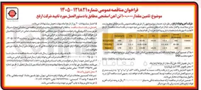 تصویر کوچک آگهی تأمین ۱۰۰,۰۰۰ تن آهن اسفنجی