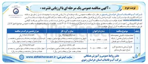 تصویر کوچک آگهی طرح آبرسانی به مجتمع کاریز صباح شهرستان نیشابور
