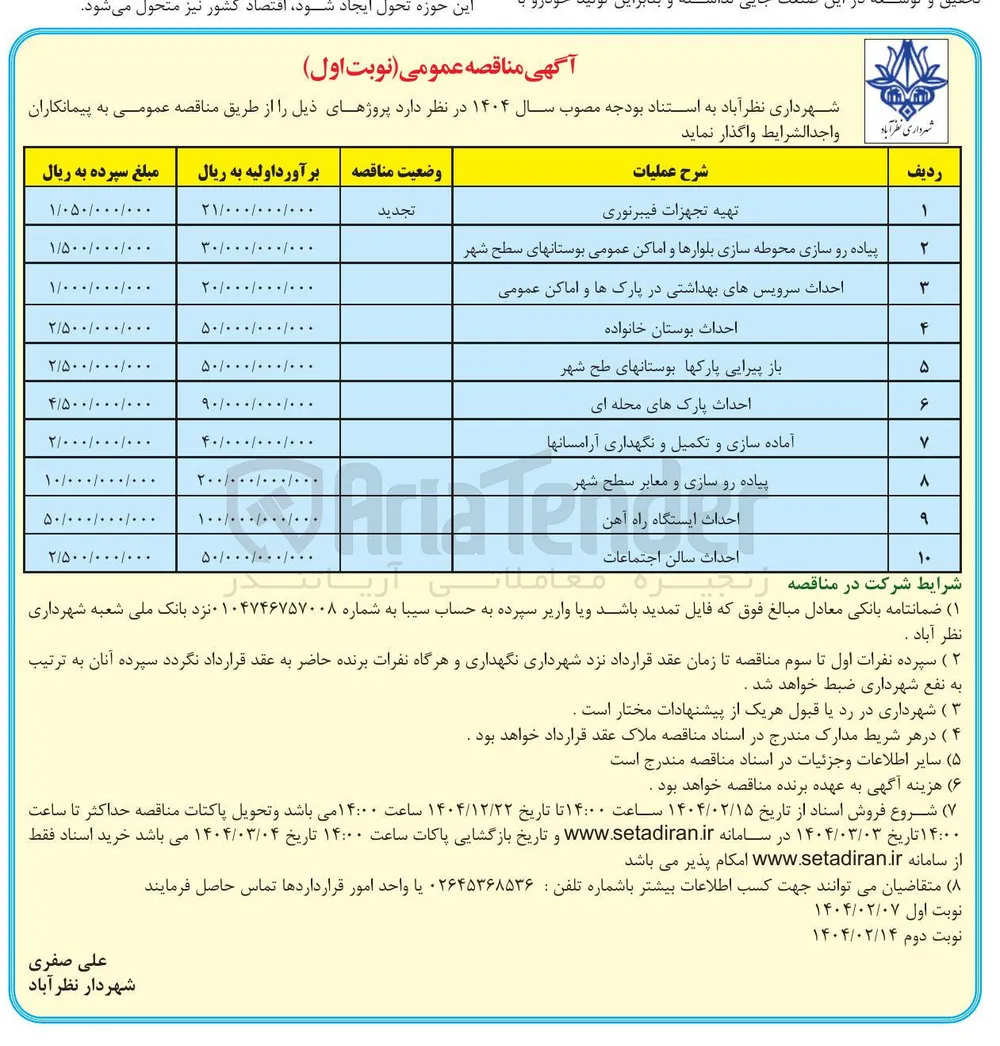 پیاده رو سازی و معابر سطح شهر 
