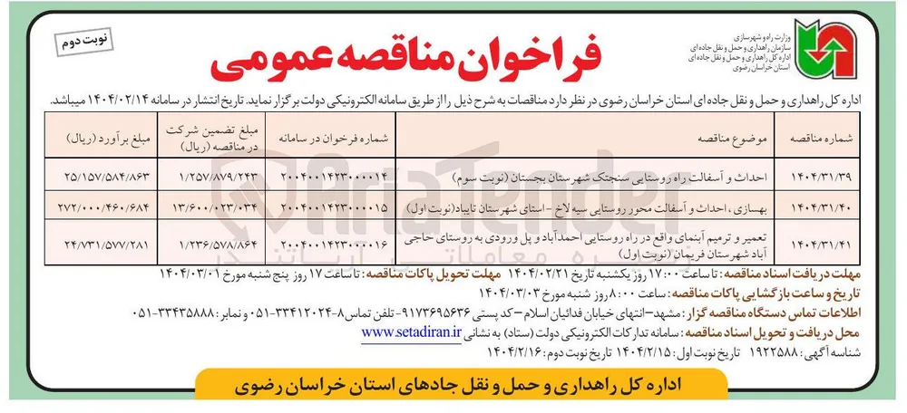 تعمیر و ترمیم آبنمای واقع در راه روستایی