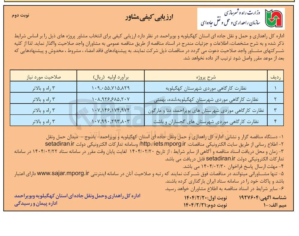 نظارت کارگاهی موردی