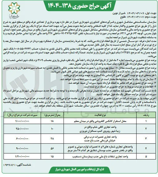 واحدهای تجاری شماره های ۶ و ۸ تعمیرات لوازم صوتی و تصویر
