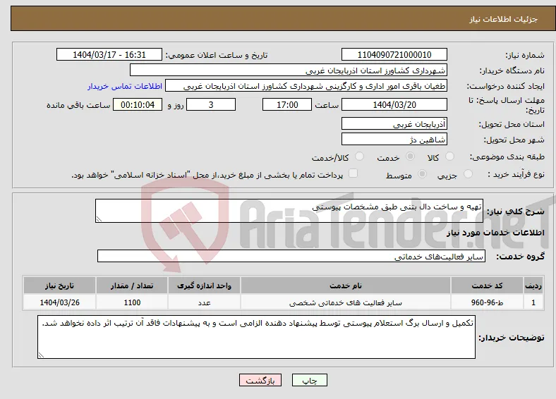 نیاز انتخاب تامین کننده-تهیه و ساخت دال بتنی طبق مشخصات پیوستی