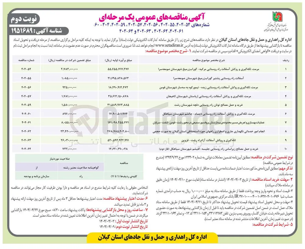 خرید و حمل مصالح زیراساس راه روستایی