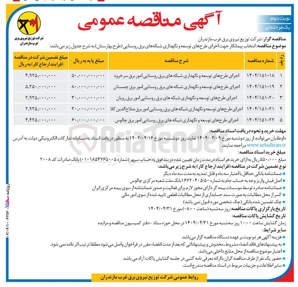 اجرای طرحهای توسعه و نگهداری شبکه های برق روستایی امور برق 