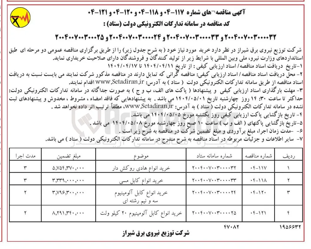خرید انواع کابل مسی 
