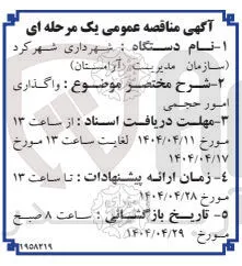 واگذاری امور حجمی