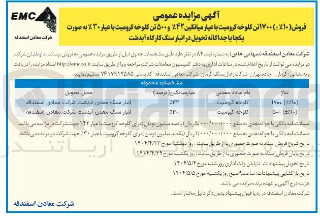 کلوخه کرومیت 
