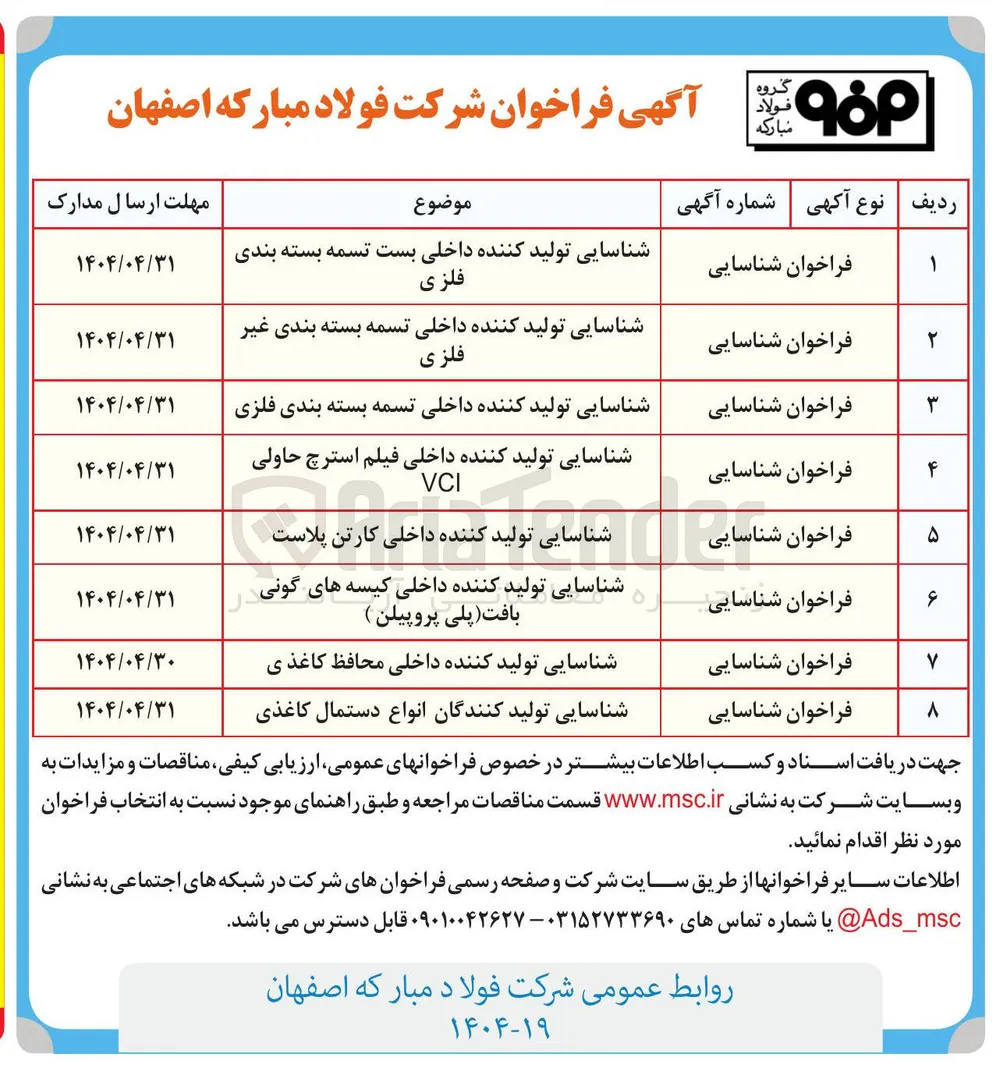 شناسایی تولید کننده داخلی محافظ کاغذی