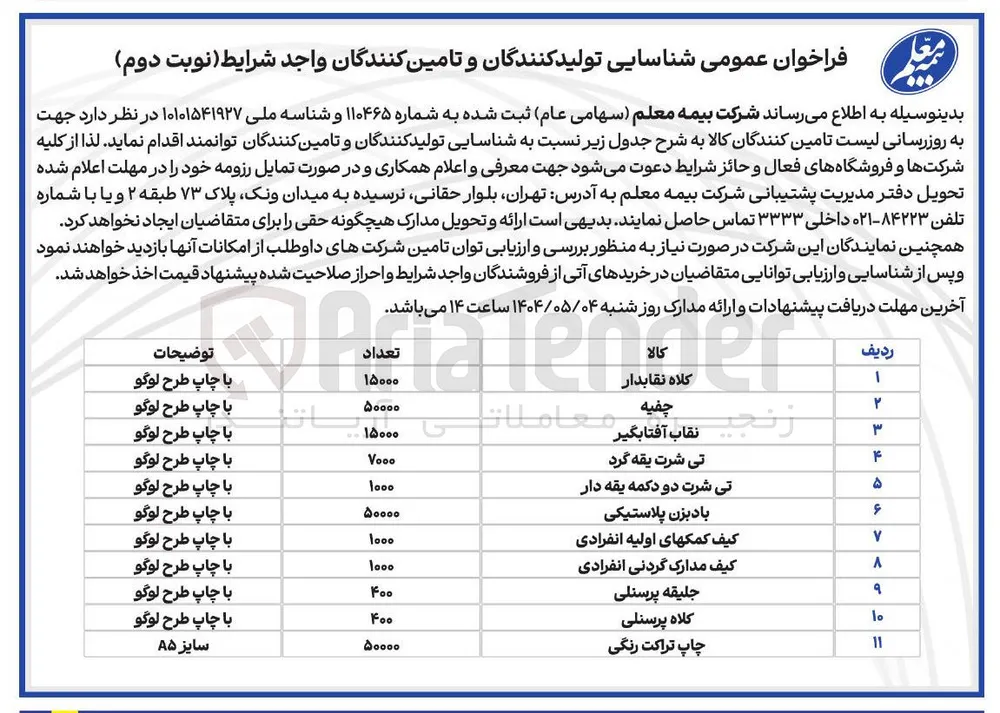 شناسایی تولید کنندگان و تامین کنندگان تی شرت یقه گرد
