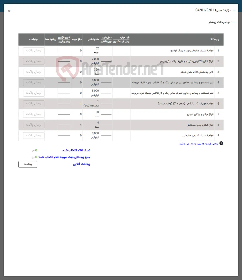 1 انواع لاستیک ضایعاتی بهمراه رینگ فولادی 
