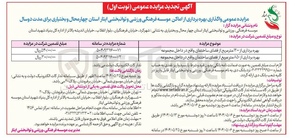 بهره برداری از ۸۵۰ متر مربع از فضای ساختمان