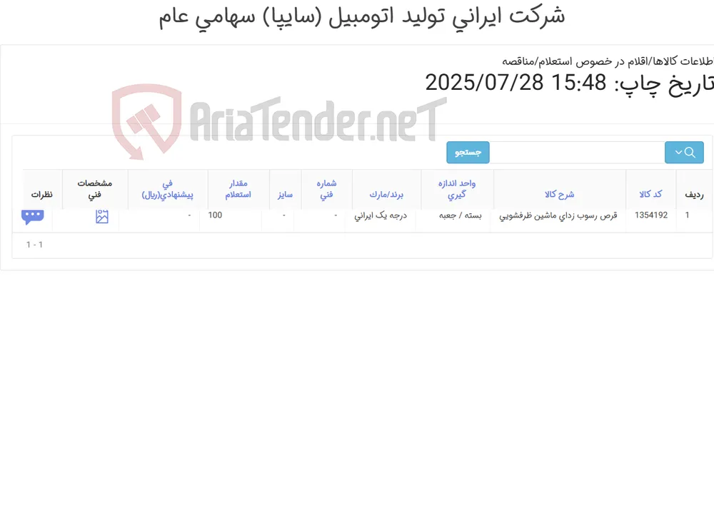 قرص رسوب زدایی ماشین ظرفشویی