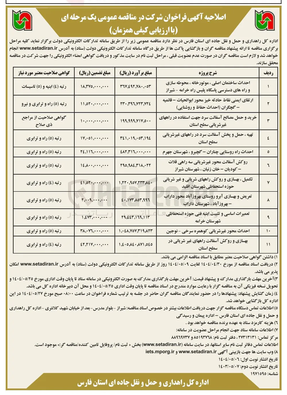 ارتقای ایمنی نقاط حادثه خیز محور (احداث حفاظ و روشنایی)