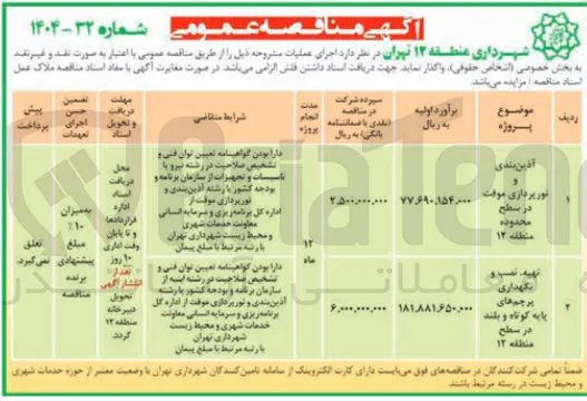 آذین بندی و 
تور پردازی موقت در سطح 