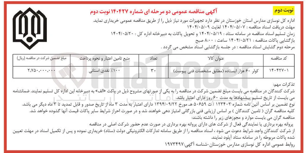 خرید کولر ۶۰ هزار ایستاده 