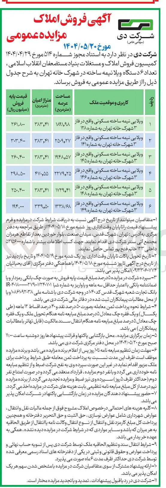 فروش املاک و مستغلات