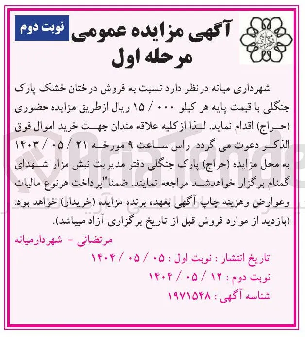 فروش درختان خشک پارک جنگلی