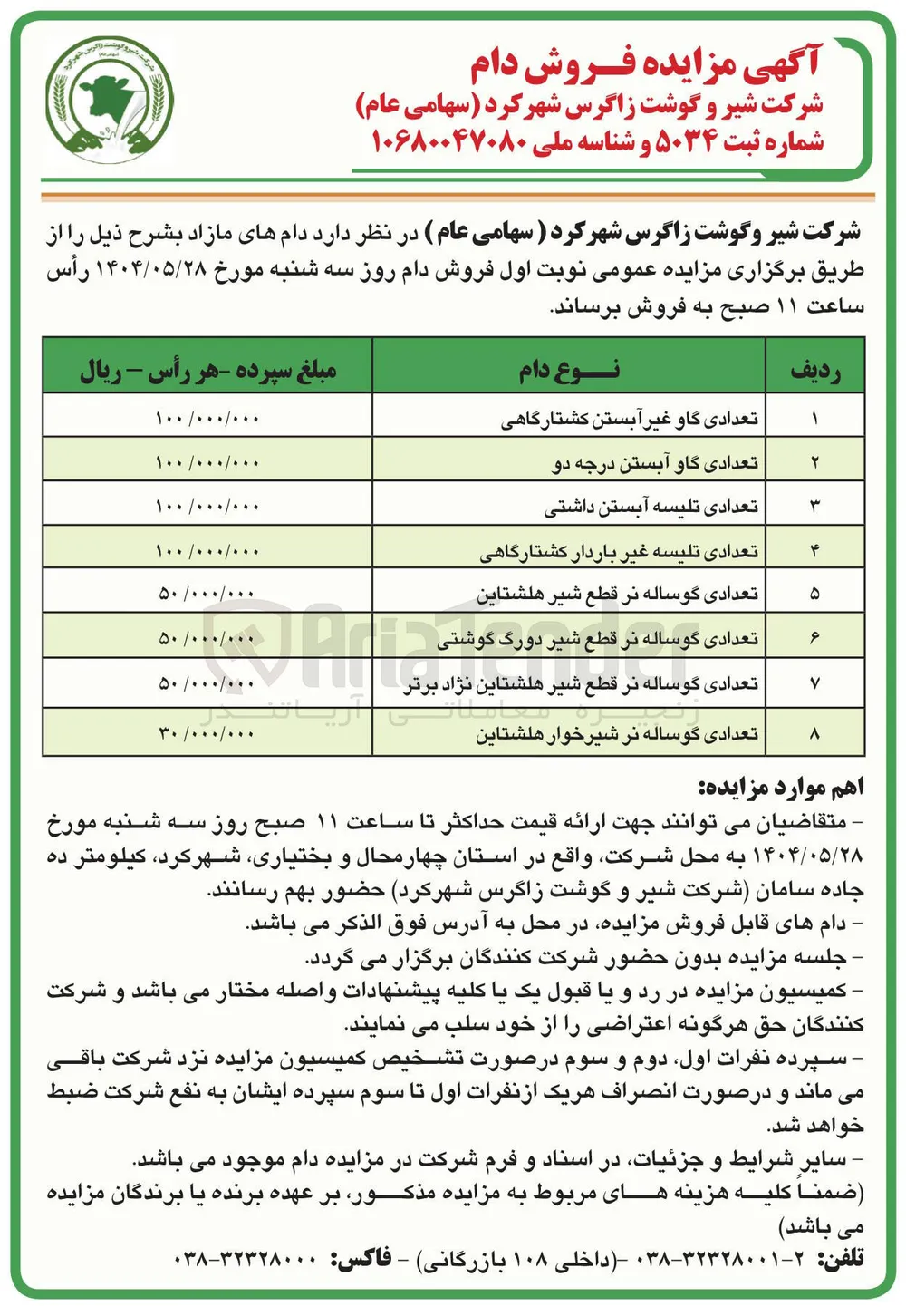 تعدادی تلیسه غیر باردار کشتارگاهی 
