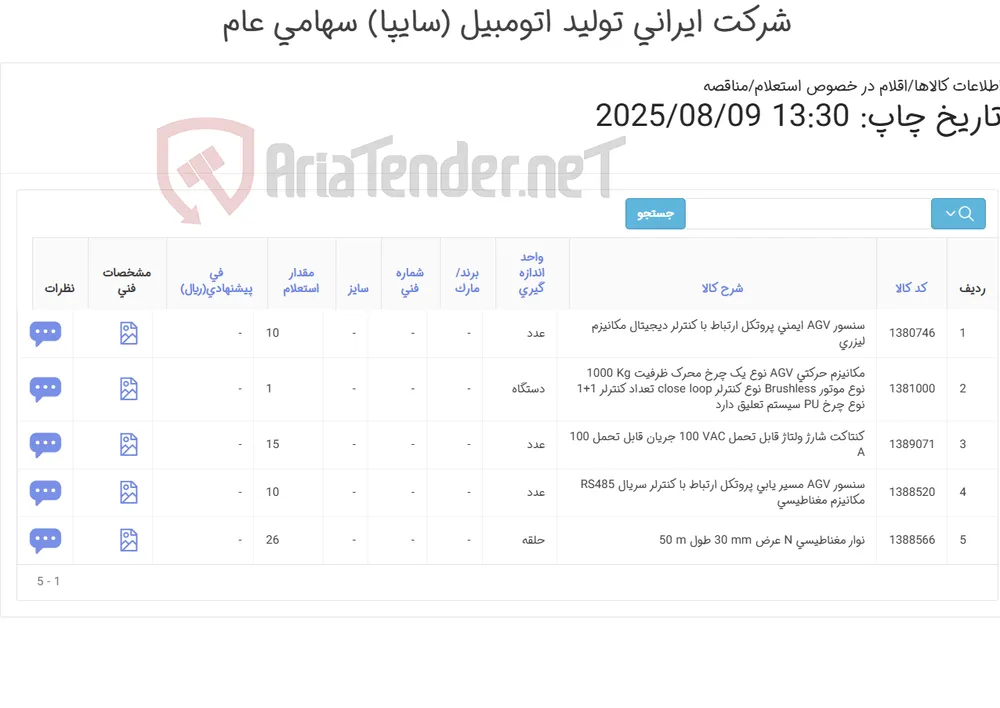 سنسور/کنتاکت /مکانیزم حرکتی