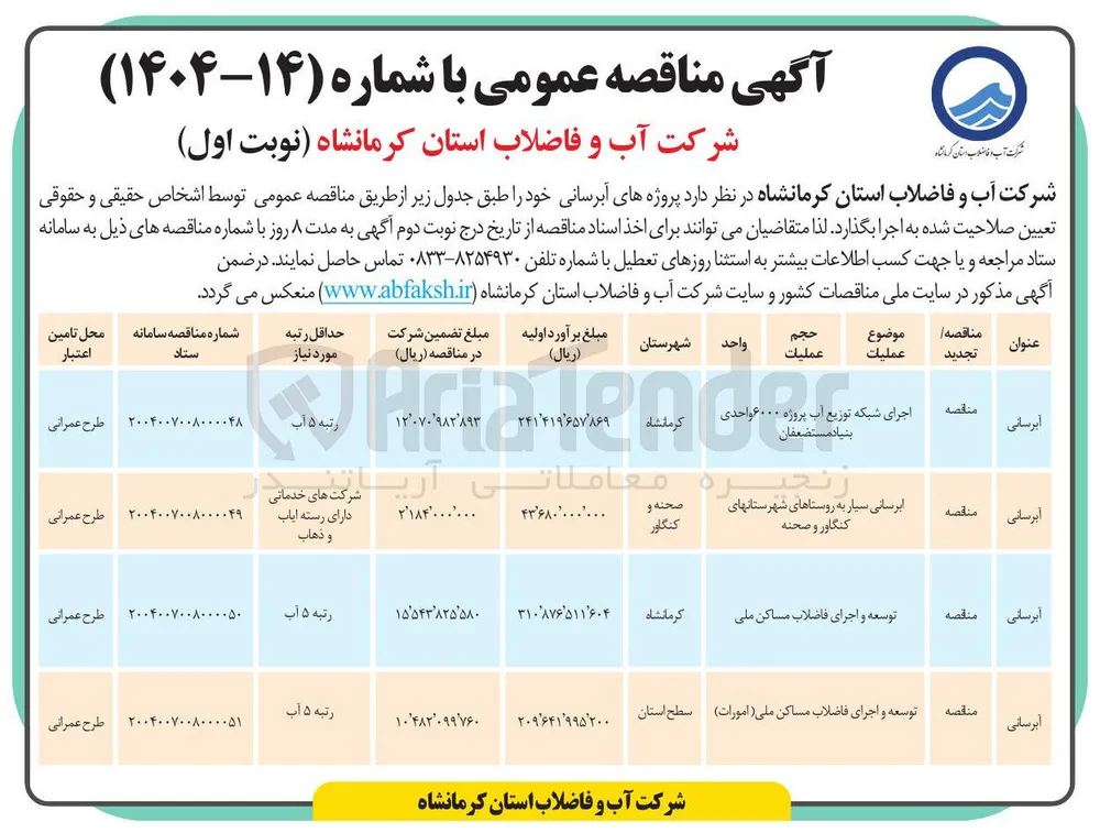 توسعه و اجرای فاضلاب مساکن ملی