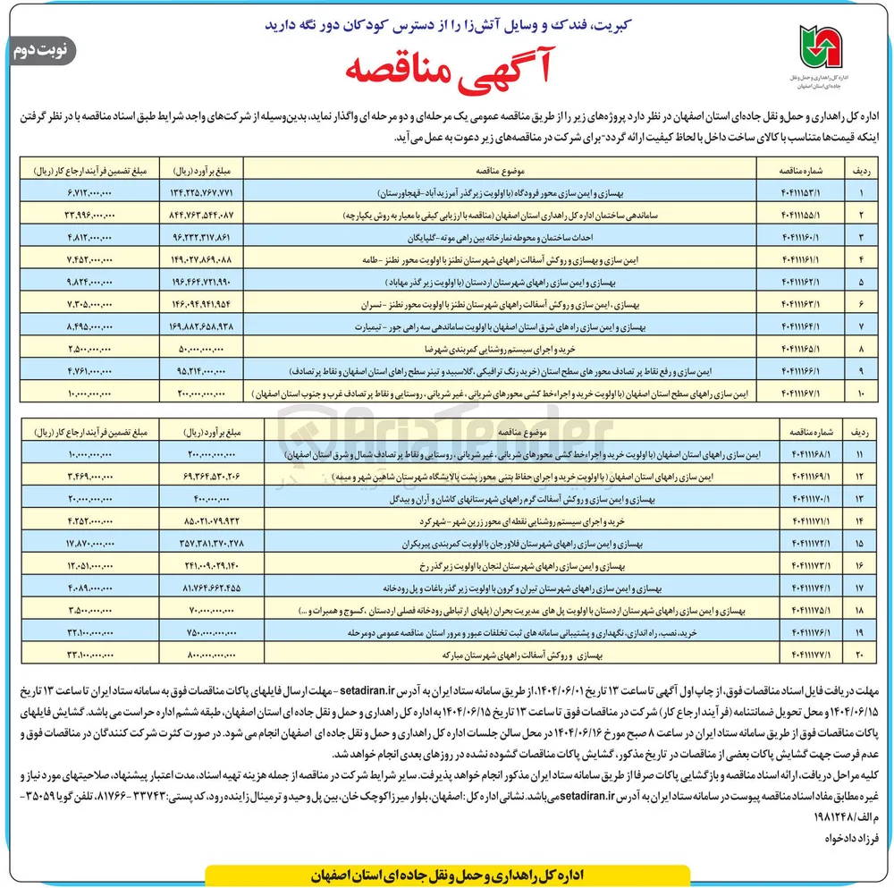 بهسازی و ایمن سازی راهها (با اولویت کمربندی)