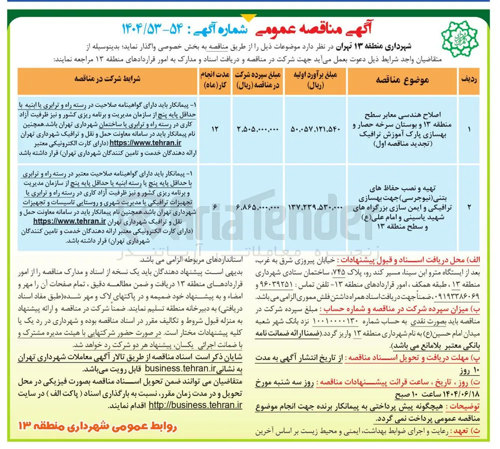 اصلاح هندسی معابر سطح