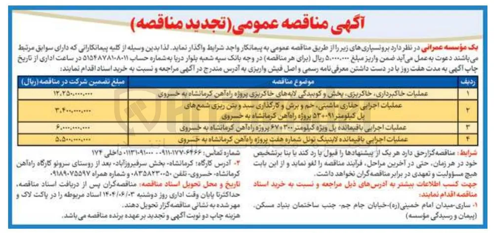 عملیات اجرایی حفاری ماشینی خم و برش و کارگذاری سبد و بتن ریزی شمع های پل 