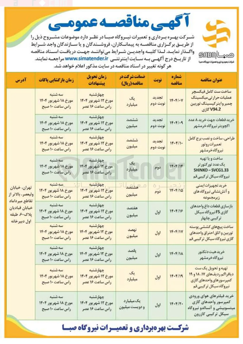 ساخت پیچ های کششی پوسته توربین و اتاق احتراق واحدهای گازی 