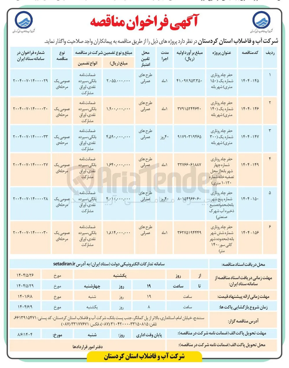 حفر چاه روتاری شماره چهار (۱-۱۲۰ متری )